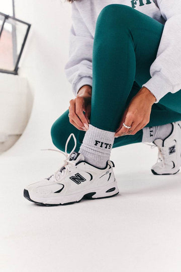 3 Pack Ribbed Crew Fits Slogan Socks